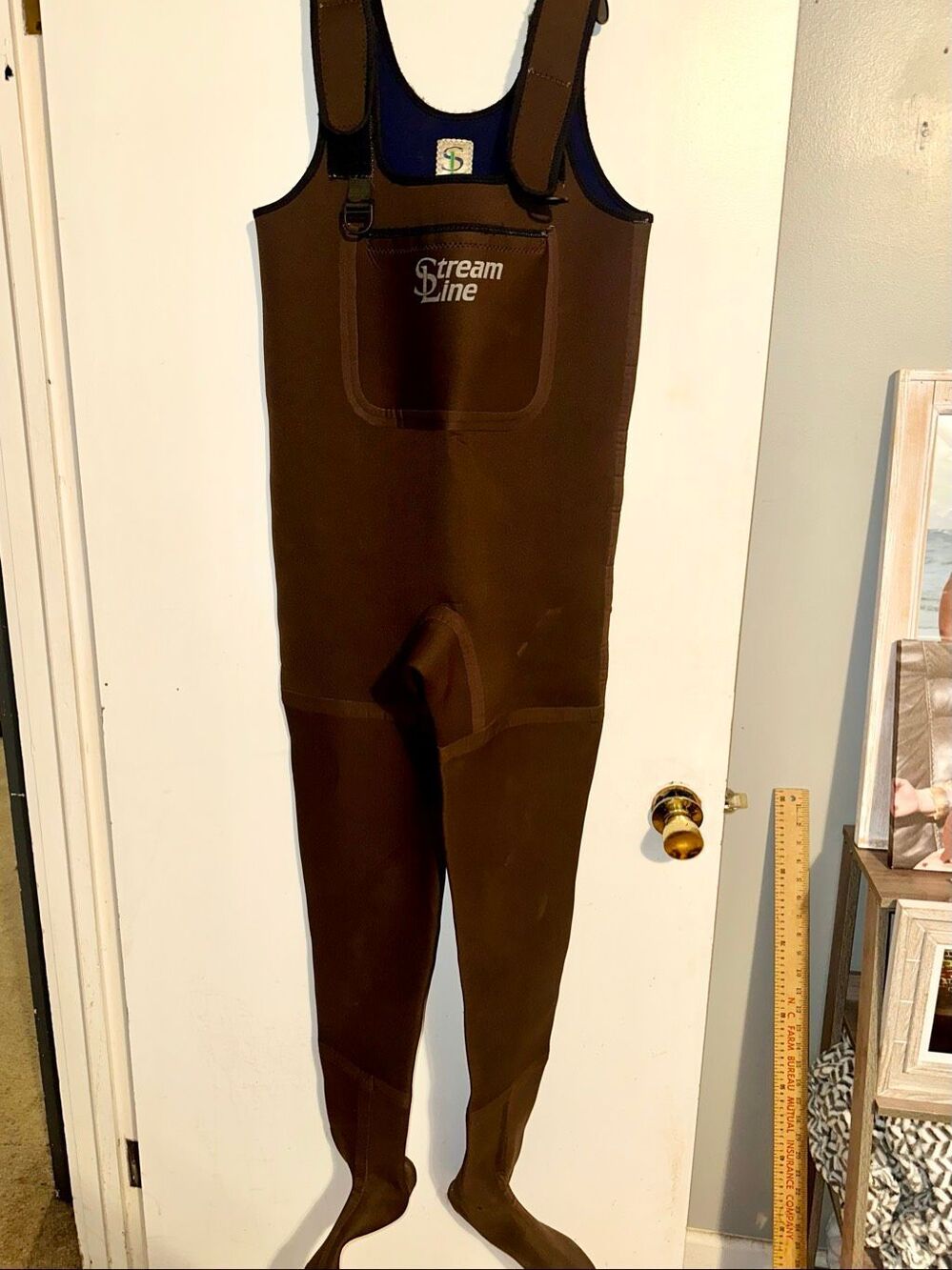 Stream Line PRO Waders Mens medium large Fly Fishing Stocking Foot Shoulder Stra
